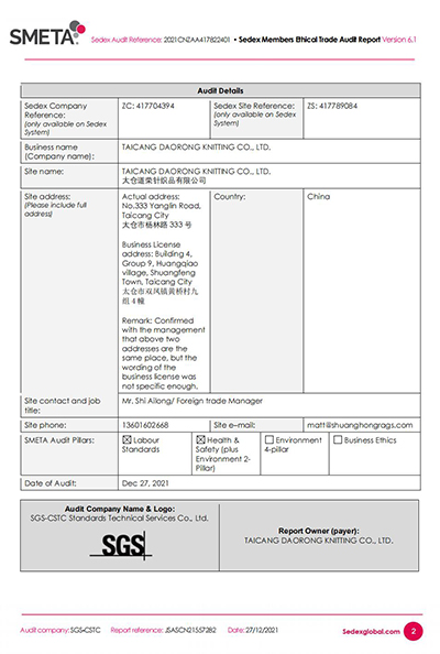 SMETA-JSASCN21557282-TAICANGDAORONG KNITTING CO., LTD.-Dec 27, 2021-Initial-Report